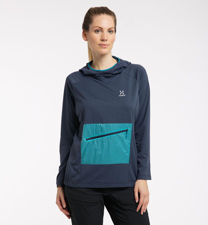 Haglöfs Womens Mirre Mid Layer Blue/Blue New Zealand 84952TXUV